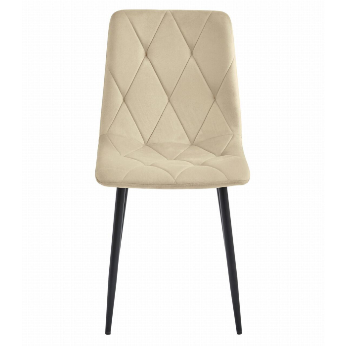 Set 4 scaune bucatarie/living, Artool, Libra, catifea, metal, bej si negru, 44x40x88.5 cm [2]