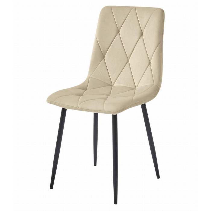 Set 4 scaune bucatarie/living, Artool, Libra, catifea, metal, bej si negru, 44x40x88.5 cm [4]