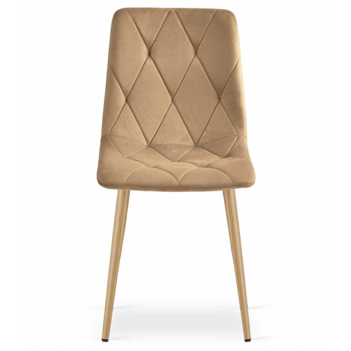 Set 4 scaune bucatarie/living, Artool, Libra, catifea, metal, maro, 45x54x86.5 cm [2]