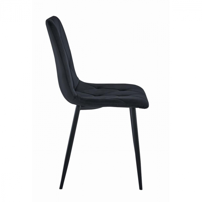 Set 4 scaune bucatarie/living, Artool, Libra, catifea neagra, picioare metal negru, 44x40x88.5 cm [5]