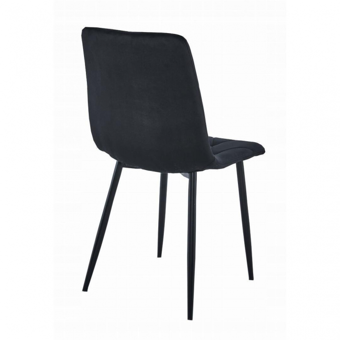 Set 4 scaune bucatarie/living, Artool, Libra, catifea neagra, picioare metal negru, 44x40x88.5 cm [3]