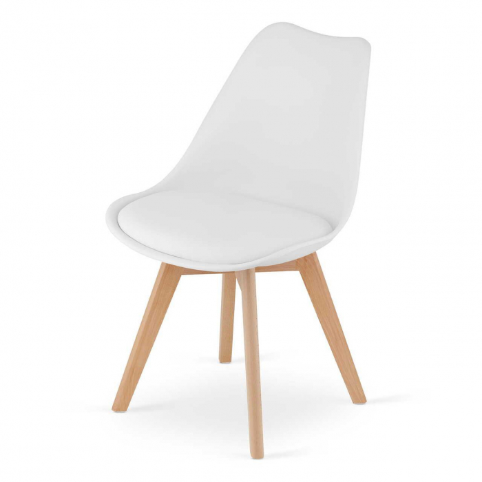 Set 4 scaune bucatarie/living, Artool, Mark, PP, lemn, alb, 49x43x82 cm [2]