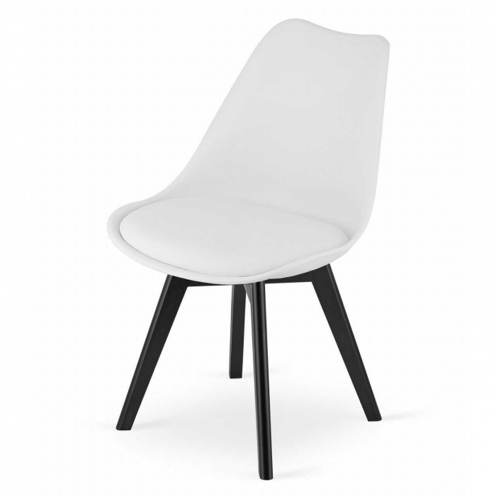 Set 4 scaune bucatarie/living, Artool, Mark, PP, lemn, alb si negru, 49x55.5x82.5 cm [2]
