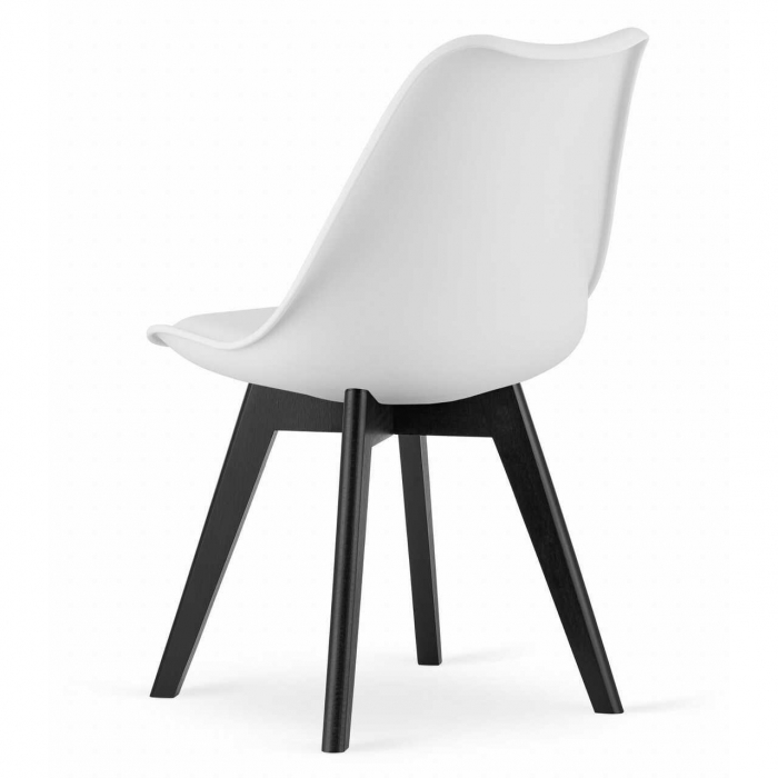 Set 4 scaune bucatarie/living, Artool, Mark, PP, lemn, alb si negru, 49x55.5x82.5 cm [4]