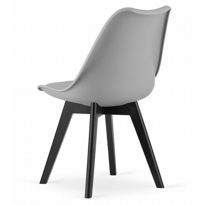 Set 4 scaune bucatarie/living, Artool, Mark, PP, lemn, gri si negru, 49x55.5x82.5 cm [4]