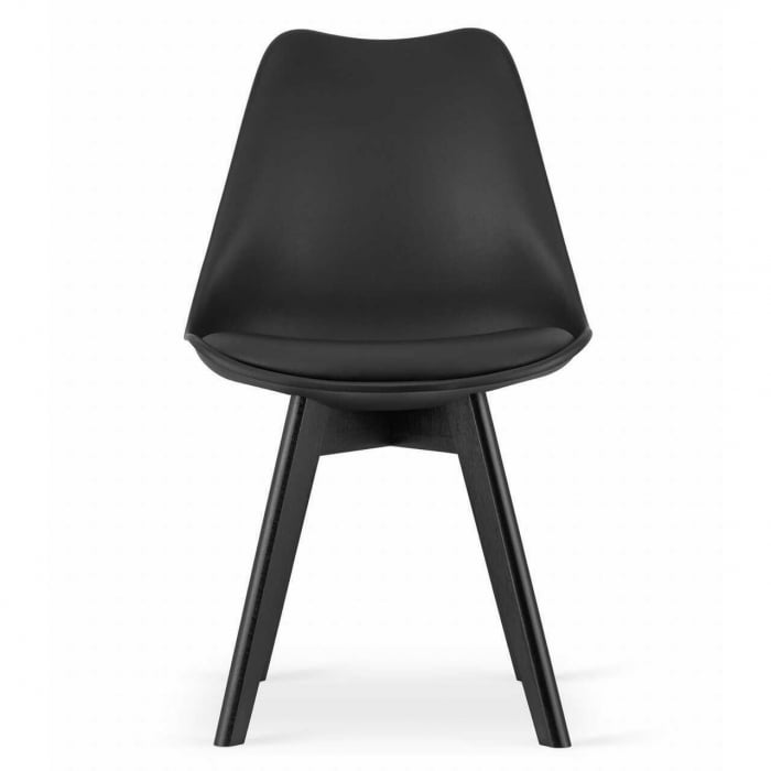Set 4 scaune bucatarie/living, Artool, Mark, PP, lemn, negru, picioare negre, 49x55.5x82.5 cm [4]