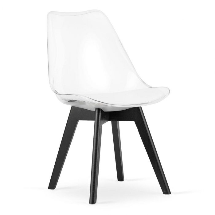 Set 4 scaune bucatarie/living, Artool, Mark, PP, lemn, transparent si negru, 49x43x82 cm [7]