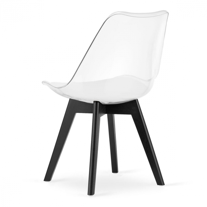 Set 4 scaune bucatarie/living, Artool, Mark, PP, lemn, transparent si negru, 49x43x82 cm [4]