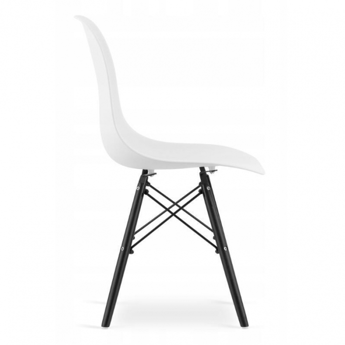 Set 4 scaune stil scandinav, Artool, Osaka, PP, lemn, alb si negru, 46x54x81 cm [7]