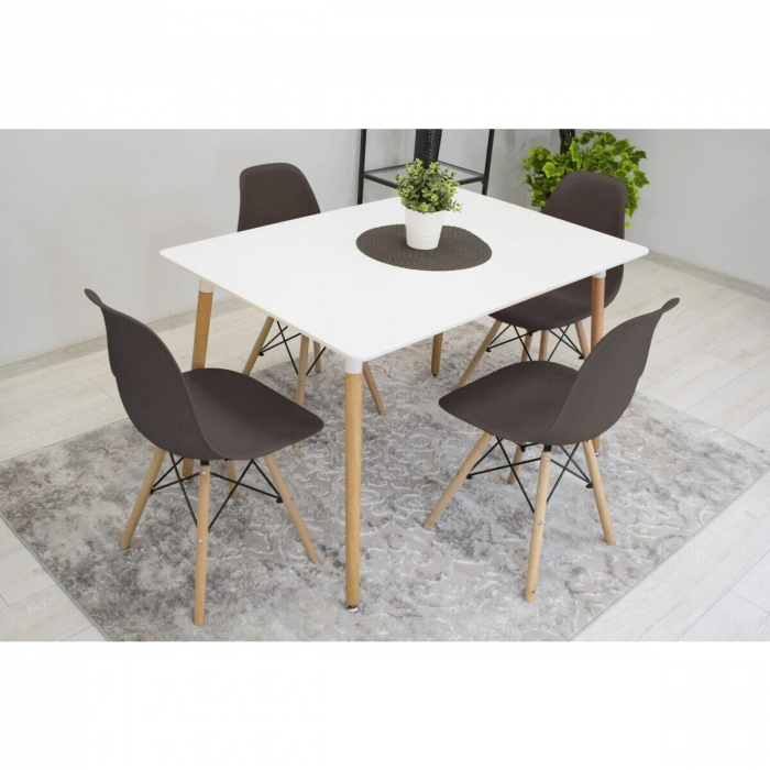 Set 4 scaune stil scandinav, Artool, Osaka, PP, lemn, cafeniu, 46x54x81 cm [13]