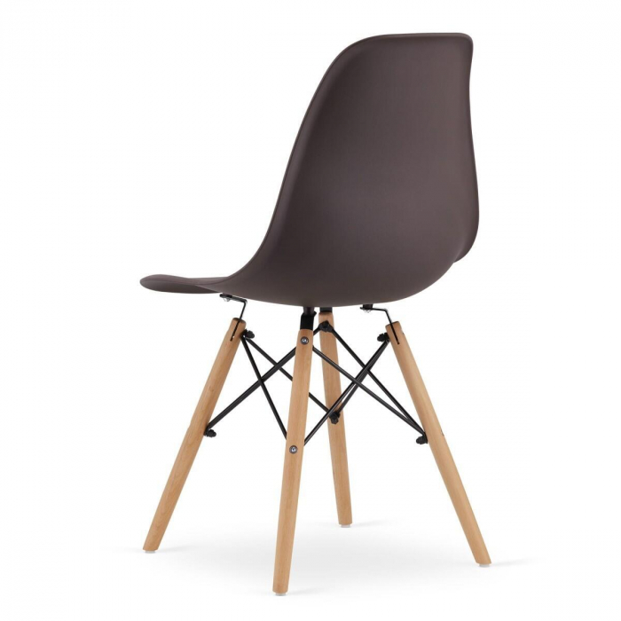 Set 4 scaune stil scandinav, Artool, Osaka, PP, lemn, cafeniu, 46x54x81 cm [6]