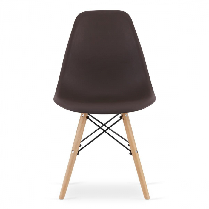 Set 4 scaune stil scandinav, Artool, Osaka, PP, lemn, cafeniu, 46x54x81 cm [2]
