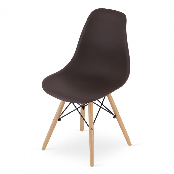 Set 4 scaune stil scandinav, Artool, Osaka, PP, lemn, cafeniu, 46x54x81 cm [5]