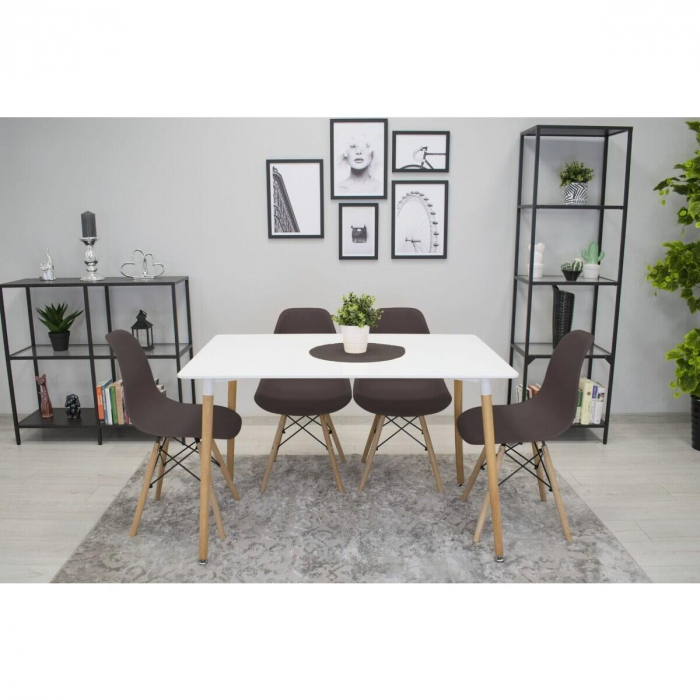Set 4 scaune stil scandinav, Artool, Osaka, PP, lemn, cafeniu, 46x54x81 cm [12]