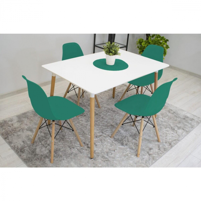 Set 4 scaune stil scandinav, Artool, Osaka, PP, lemn, verde, 46x54x81 cm [12]