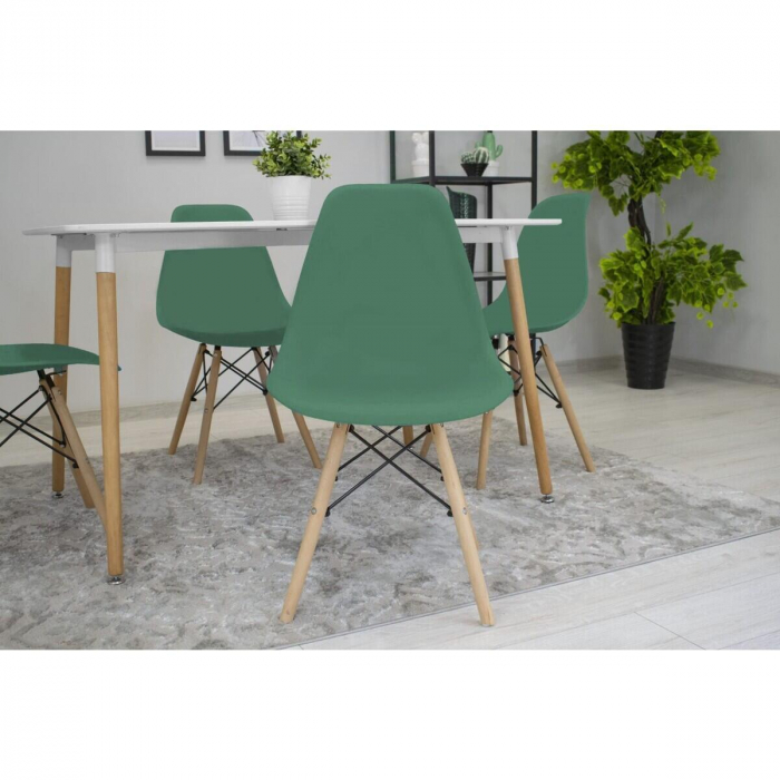 Set 4 scaune stil scandinav, Artool, Osaka, PP, lemn, verde, 46x54x81 cm [7]