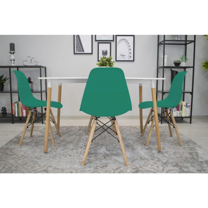 Set 4 scaune stil scandinav, Artool, Osaka, PP, lemn, verde, 46x54x81 cm [10]