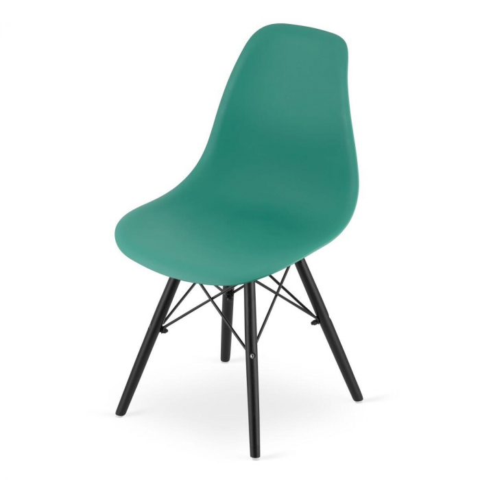 Set 4 scaune stil scandinav, Artool, Osaka, PP, lemn, verde si negru, 46x54x81 cm [9]
