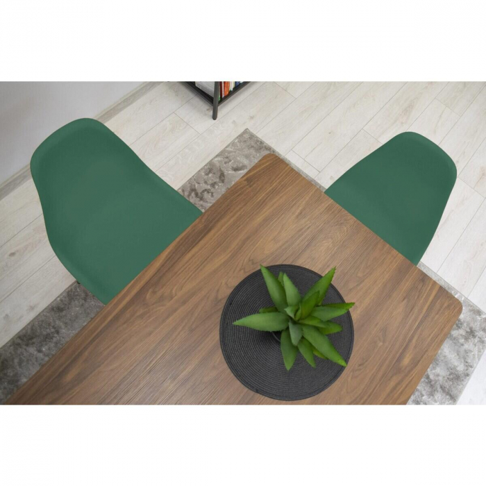 Set 4 scaune stil scandinav, Artool, Osaka, PP, lemn, verde si negru, 46x54x81 cm [2]