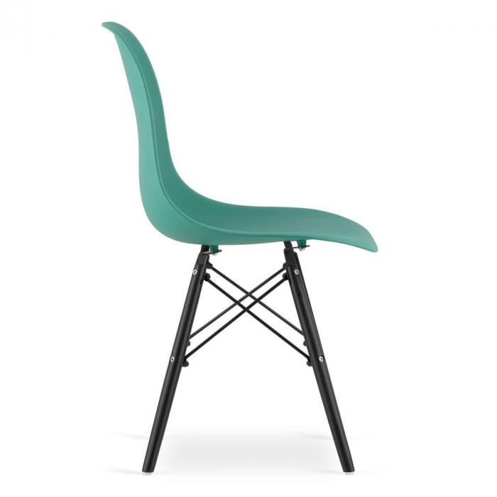 Set 4 scaune stil scandinav, Artool, Osaka, PP, lemn, verde si negru, 46x54x81 cm [11]