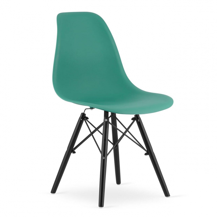 Set 4 scaune stil scandinav, Artool, Osaka, PP, lemn, verde si negru, 46x54x81 cm [14]