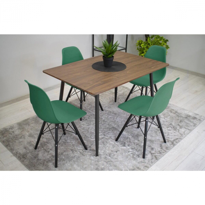 Set 4 scaune stil scandinav, Artool, Osaka, PP, lemn, verde si negru, 46x54x81 cm [13]