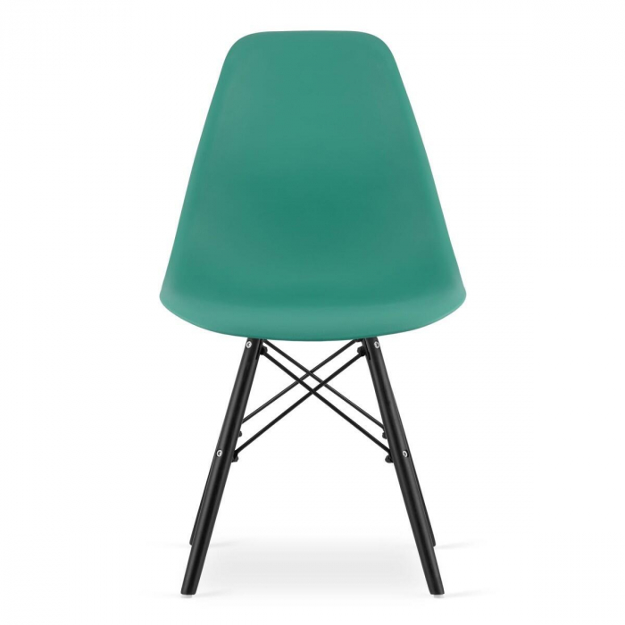 Set 4 scaune stil scandinav, Artool, Osaka, PP, lemn, verde si negru, 46x54x81 cm [10]
