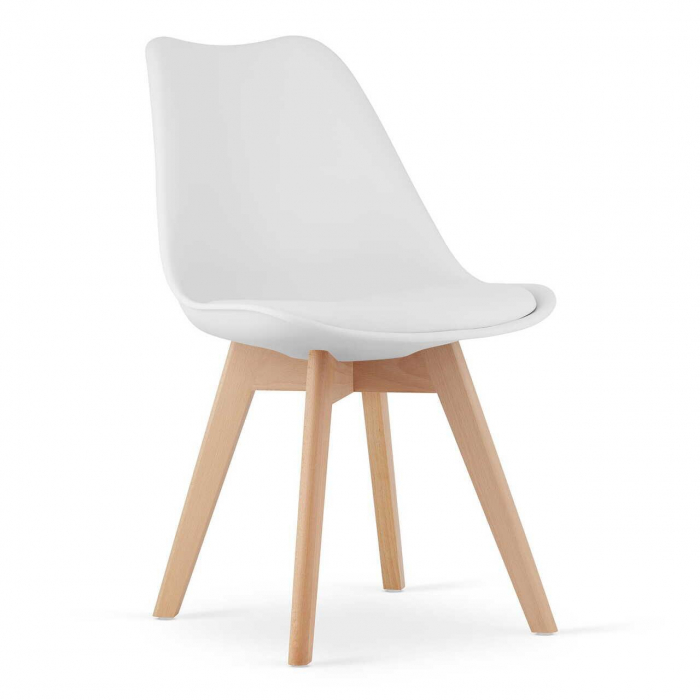 Set masa pentru sufragerie/living + 4 scaune Mark alb, Artool, lemn, stejar sonoma, 80x80x75 cm [9]
