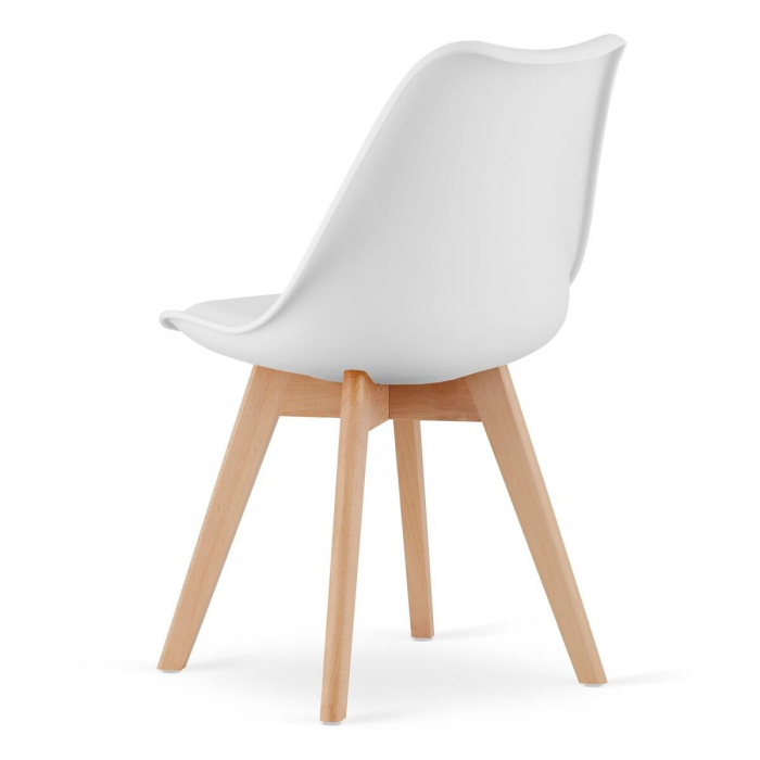 Set masa pentru sufragerie/living + 4 scaune Mark alb, Artool, lemn, stejar sonoma, 80x80x75 cm [6]