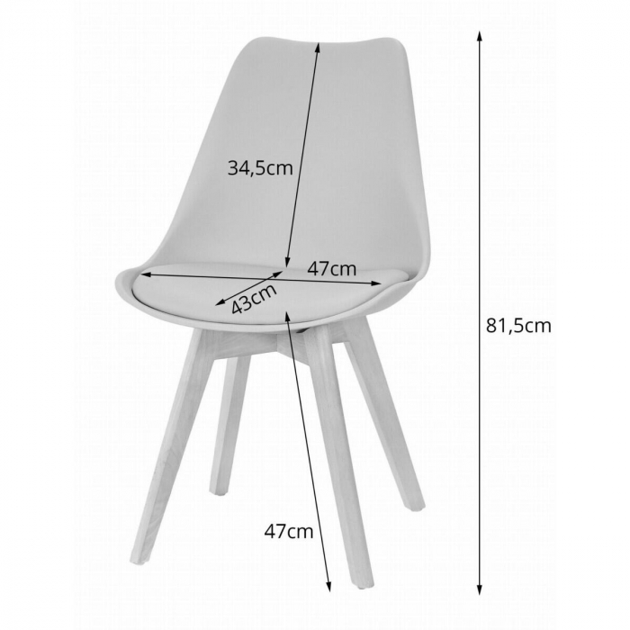 Set masa pentru sufragerie/living + 4 scaune Mark alb, Artool, lemn, stejar sonoma, 80x80x75 cm [7]