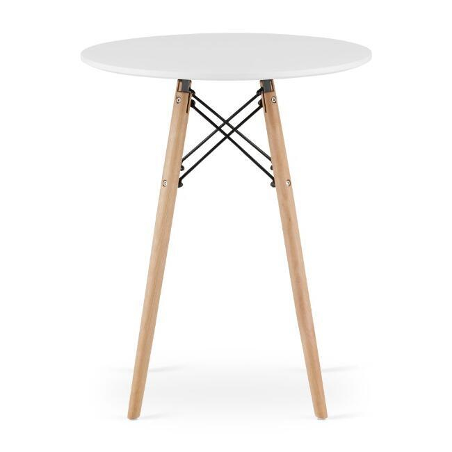 Set masa rotunda stil scandinav + 2 scaune Lago catifea, Artool, MDF si lemn, alb si negru, 60x72 cm [8]