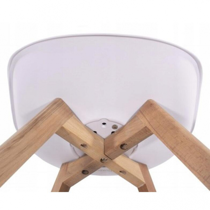Set masa rotunda stil scandinav + 2 scaune Mark, Artool, MDF si lemn, alb, 60x72 cm [2]