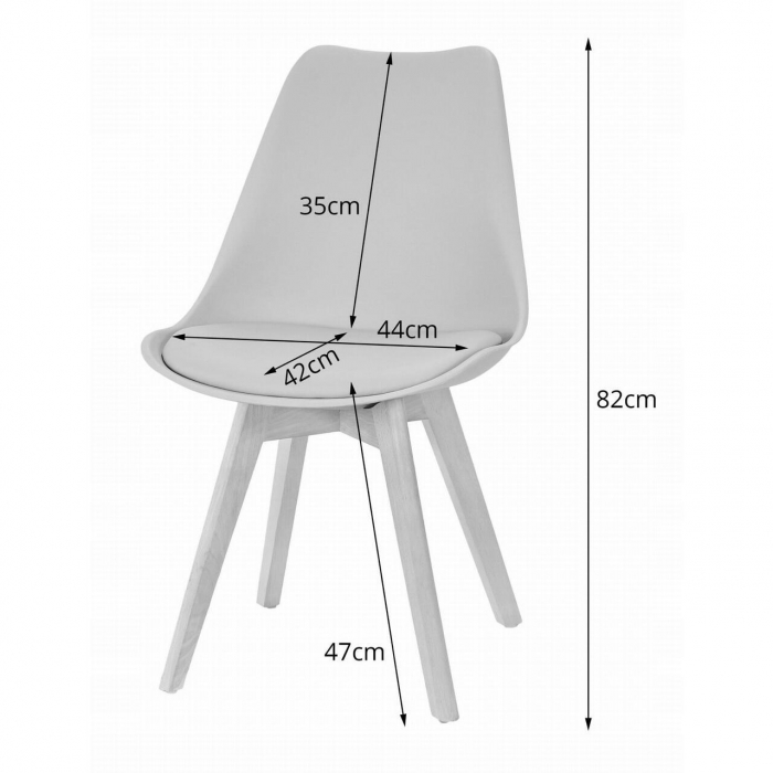 Set masa rotunda stil scandinav + 2 scaune Mark gri, Artool, MDF si lemn, 60x72 cm [2]