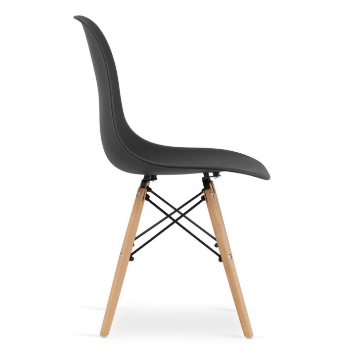 Set masa rotunda stil scandinav + 4 scaune Osaka negru, Artool, MDF si lemn, 90x72 cm [4]
