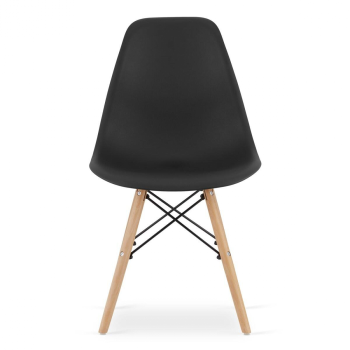 Set masa rotunda stil scandinav + 4 scaune Osaka negru, Artool, MDF si lemn, 90x72 cm [2]