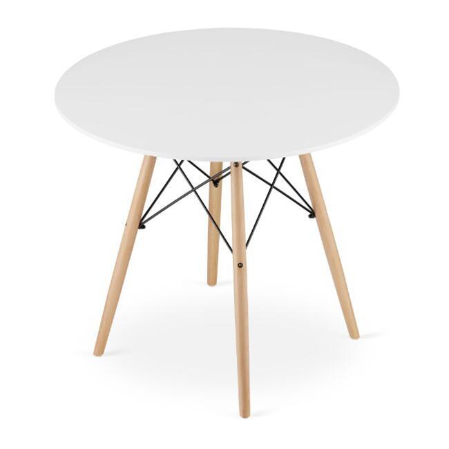 Set masa rotunda stil scandinav + 4 scaune Osaka negru, Artool, MDF si lemn, 90x72 cm [10]