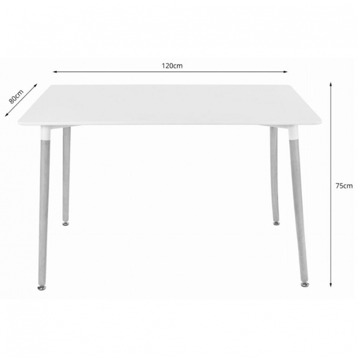 Set masa stil scandinav + 4 scaune Mark negru, Artool, MDF si lemn, 120x80x75 cm [10]