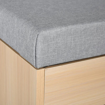 Banca depozitare incaltaminte, pantofar pentru hol, pal, 2 rafturi, 5 compartimente interioare, stejar si gri, 82x30x48 cm [2]