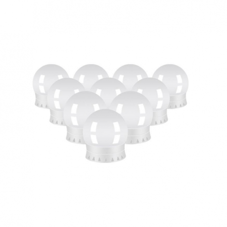 Oglinzi cosmetice - Becuri LED pentru oglinda, masa de toaleta, machiaj, cu panou control, 30 moduri iluminare, USB, set 10 buc, Malatec