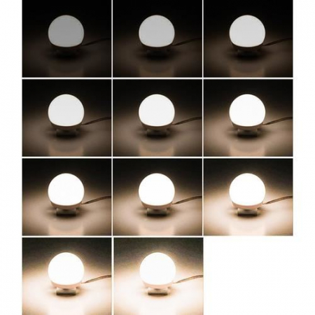 Becuri LED pentru oglinda, masa de toaleta, machiaj, cu panou control, 30 moduri iluminare, USB, set 10 buc, Malatec [2]