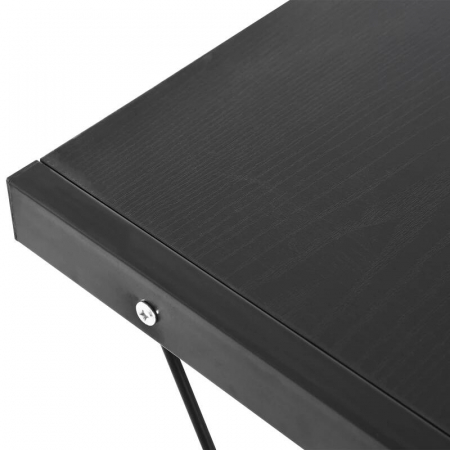 Birou calculator pe colt, convertibil, otel, MDF, cu raft tastatura, negru, max 20 kg, 130x130x73.5 cm [5]