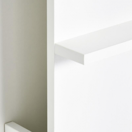 Birou de perete, suspendat, pliabil, MDF, cu raft, alb, max 40 kg, 60x21.5x50 cm [3]