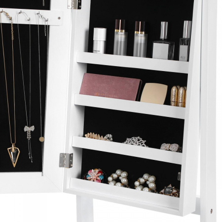 Cabinet bijuterii cu oglinda, Artool, MDF, raft interior, alb, 41.1x36.5x151.5 cm [2]