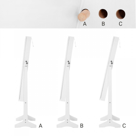 Cabinet bijuterii cu oglinda, Artool, MDF, raft interior, alb, 41.1x36.5x151.5 cm [4]
