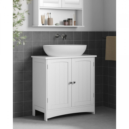 Dulap baie, Artool, placa MDF, 2 rafturi interioare, 2 usi, alb, 60x30x60 cm [6]
