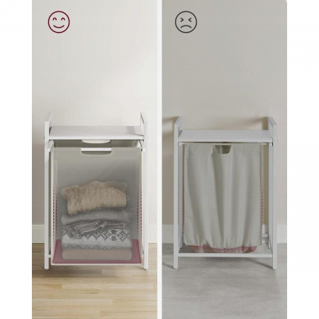 Dulap baie, Artool, placa raft MDF, cadru otel, cu compartiment rufe, alb, 50x33x72 cm [3]