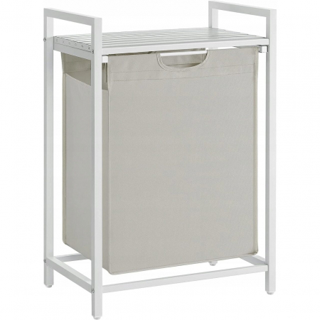 Mobilier baie - Dulap baie, Artool, placa raft MDF, cadru otel, cu compartiment rufe, alb, 50x33x72 cm