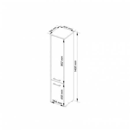 Dulap baie, placa laminata, 5 rafturi, 2 usi, stejar Sonoma, 30x30x140 cm [1]