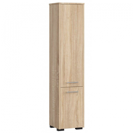 Mobilier baie - Dulap baie, placa laminata, 5 rafturi, 2 usi, stejar Sonoma, 30x30x140 cm