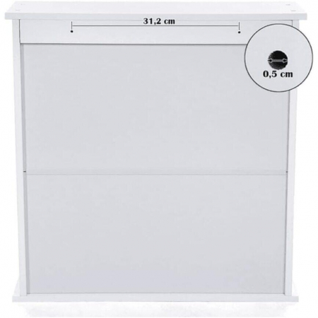 Dulap baie, suspendat, MDF, cu oglinda, 3 rafturi, 2 usi, alb, 56x13x58 cm, Artool [1]
